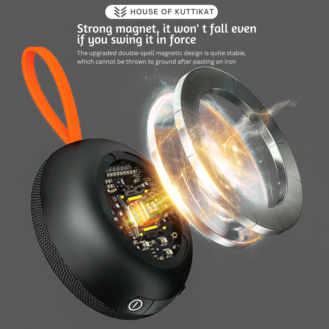 Upgraded Strong Magnetic Portable Bluetooth Speaker (6W) | TWS Sound | Micro SD Support | Water Resistant