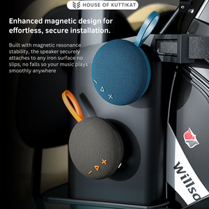 Upgraded Strong Magnetic Portable Bluetooth Speaker (6W) | TWS Sound | Micro SD Support | Water Resistant