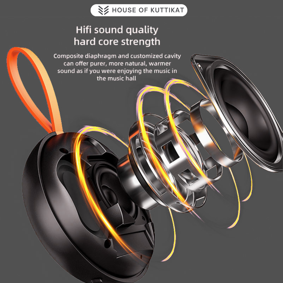 Upgraded Strong Magnetic Portable Bluetooth Speaker (6W) | TWS Sound | Micro SD Support | Water Resistant