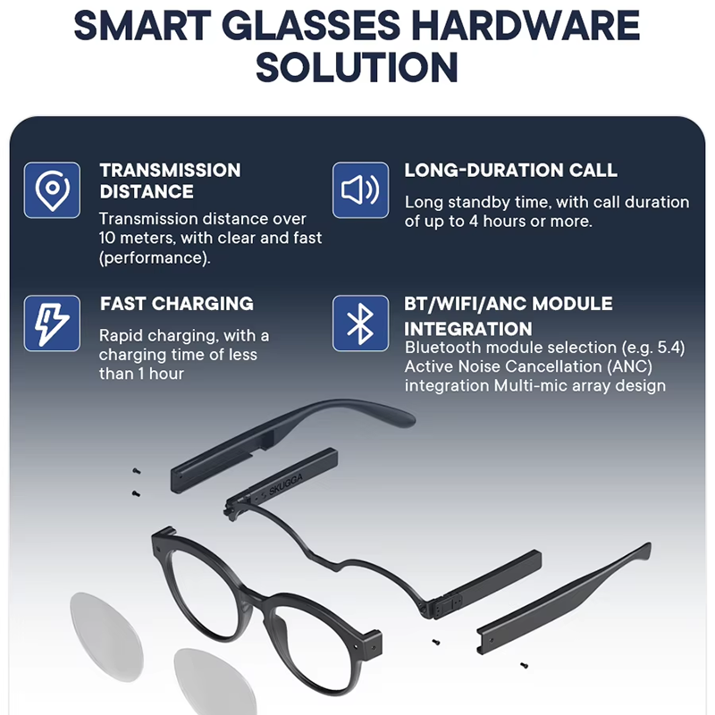 AI Smart Glasses M02 8MP HD Camera, AI Translation, GPT, Video, Music, Calls