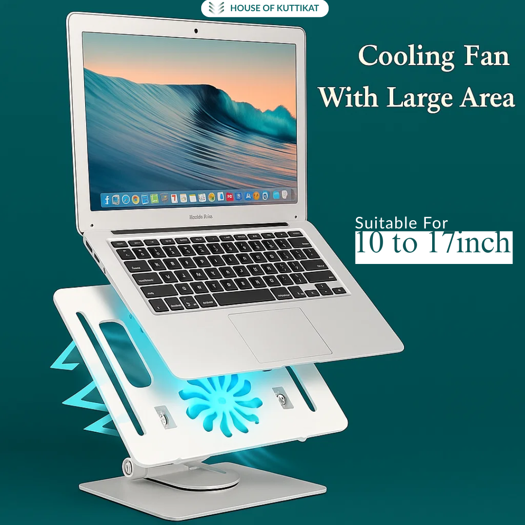 Kuttikat Adjustable Dual-Fan Laptop Stand (10" to 17")