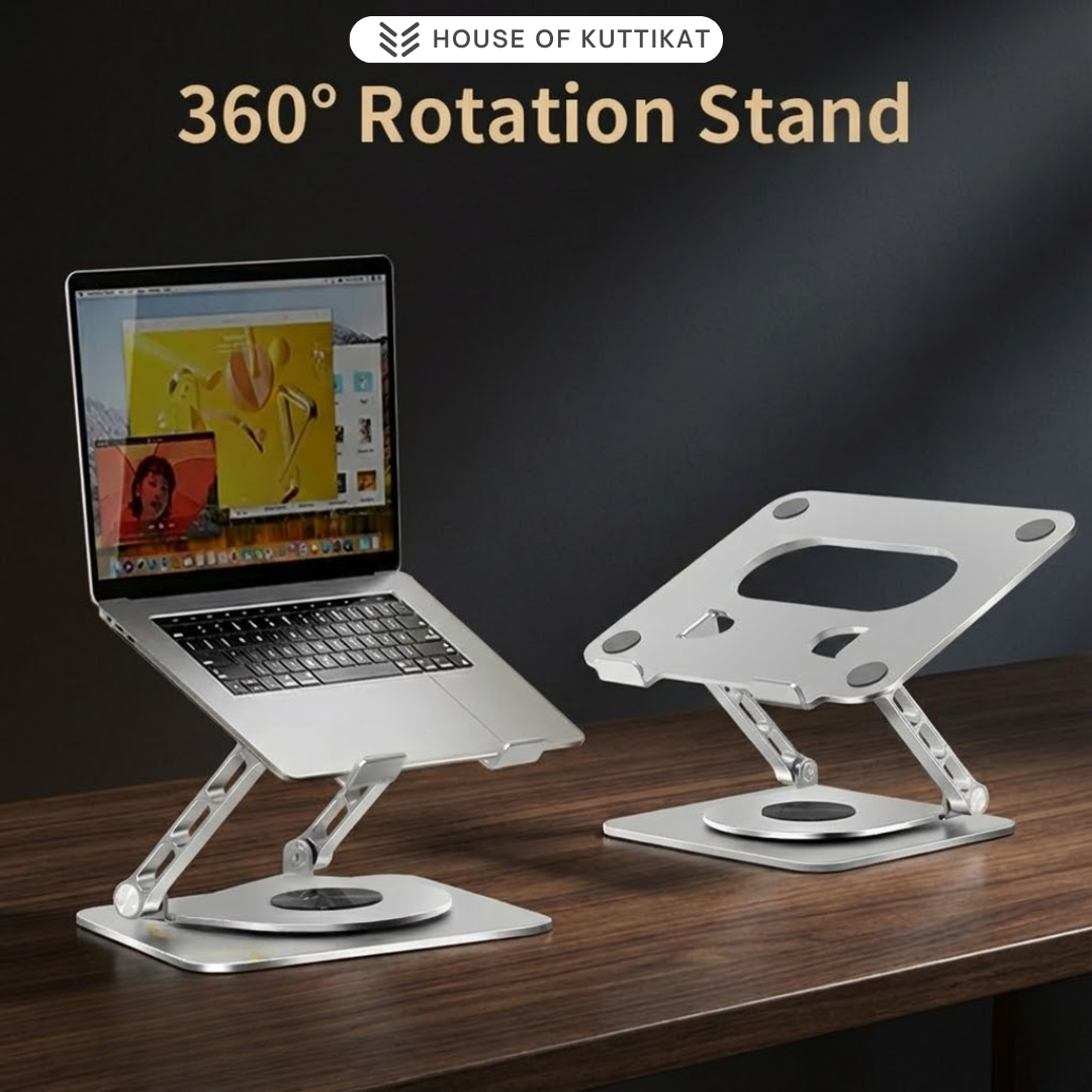Kuttikat AirLite A6 Lightweight Aluminum Laptop Stand – Foldable Ergonomic Riser for Office & Travel (10–17.3 Inch)