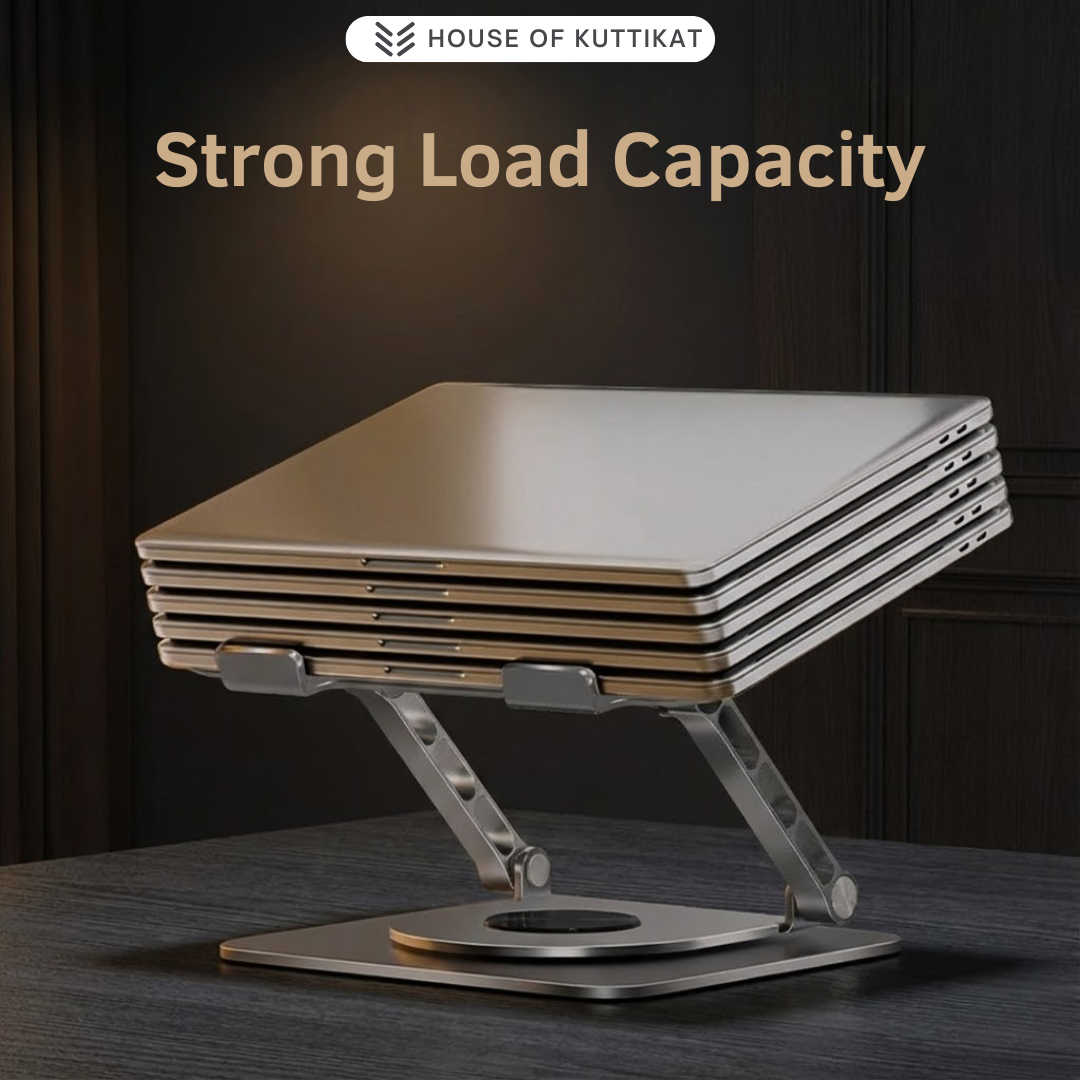 Kuttikat AirLite A6 Lightweight Aluminum Laptop Stand – Foldable Ergonomic Riser for Office & Travel (10–17.3 Inch)