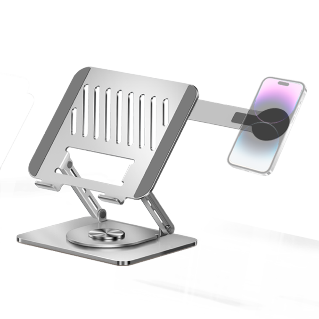 Kuttikat FlexView M1 Laptop Stand with Mobile Holder – Adjustable Ergonomic Riser for Office & Home (10–17 .3 Inch)