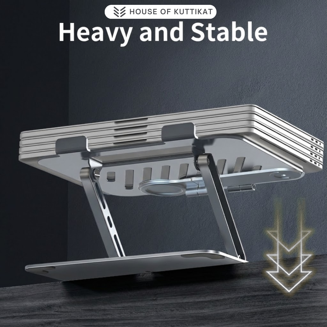 Kuttikat FlexView M1 Laptop Stand with Mobile Holder – Adjustable Ergonomic Riser for Office & Home (10–17 .3 Inch)