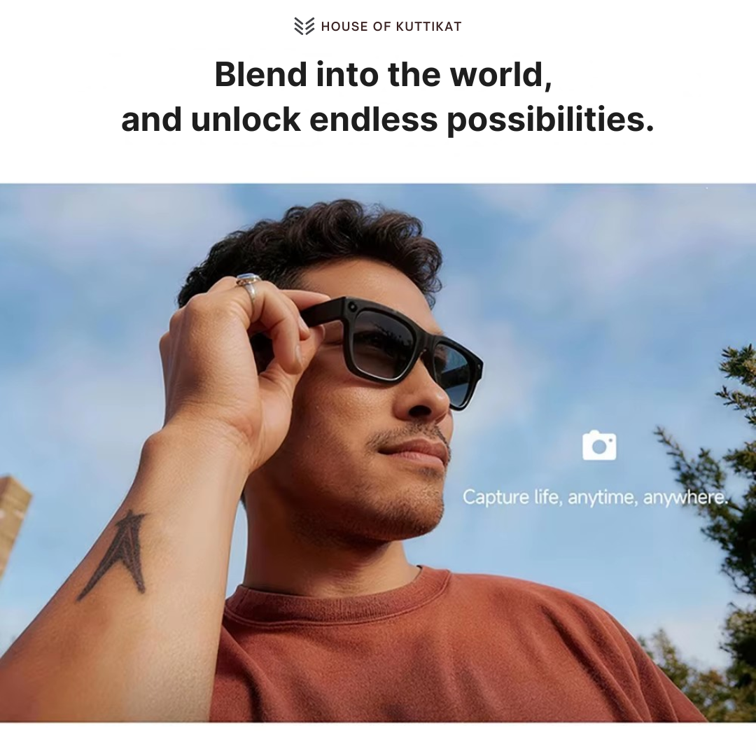 AI Smart Glasses Ultra – 8MP HD Camera, AI Translation, ChatGPT, Video, Music, Calls