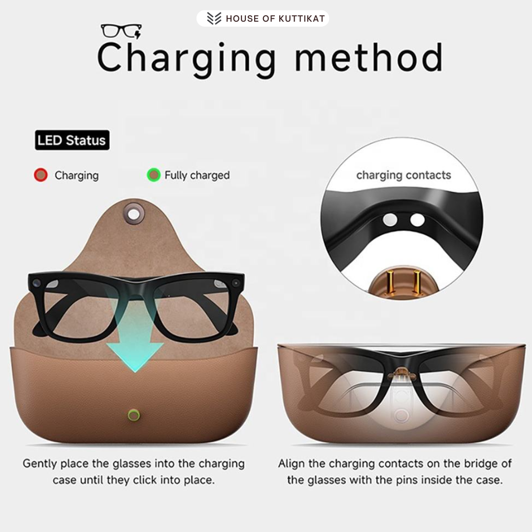 AI Smart Glasses Ultra – 8MP HD Camera, AI Translation, ChatGPT, Video, Music, Calls