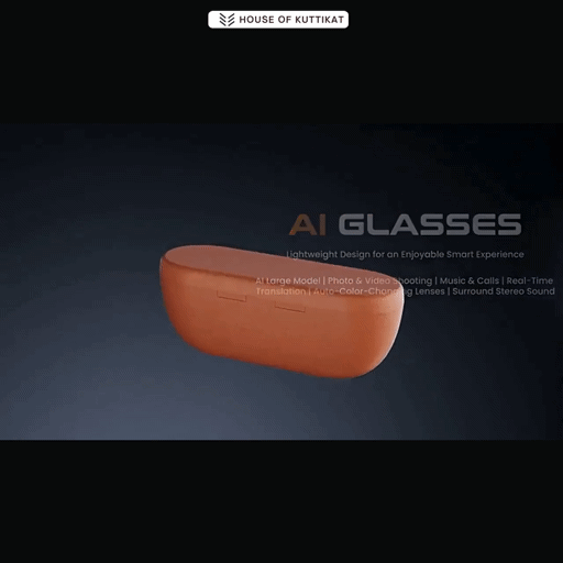 Kuttikat Ultra Max - AI Smart Glasses 8MP HD Camera, AI Translation, GPT, Video, 6 Axis Gyro , Music