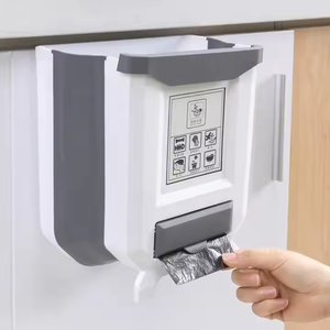 Silicone Foldable Wall-Mounted Waste Bin for Kitchen