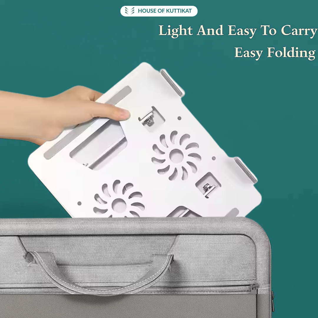 Kuttikat Adjustable Dual-Fan Laptop Stand (10" to 17")