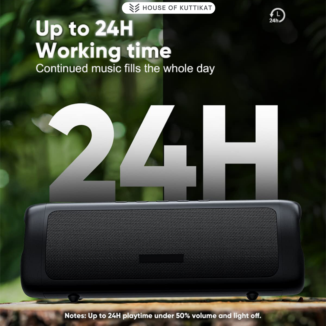 Kuttikat 10W Portable Bluetooth Speaker ā IPX6 Waterproof, RGB Lights, Deep Bass, Outdoor Wireless Speaker