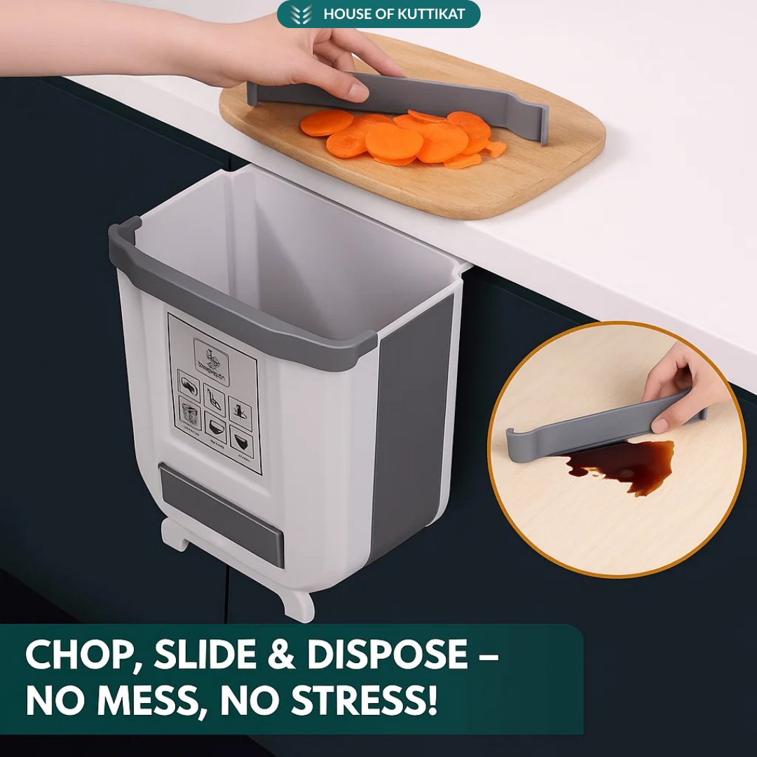 Silicone Foldable Wall-Mounted Waste Bin for Kitchen