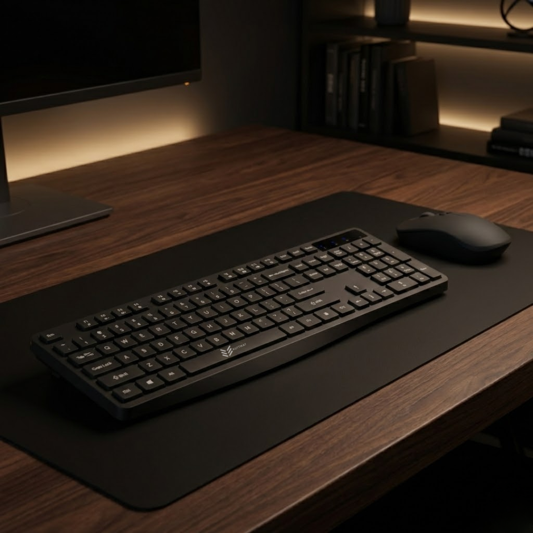 Kuttikat Full-Size Wireless Keyboard and Mouse Combo – 2.4GHz Silent USB Keyboard & Mouse Set for Office, Home & Work