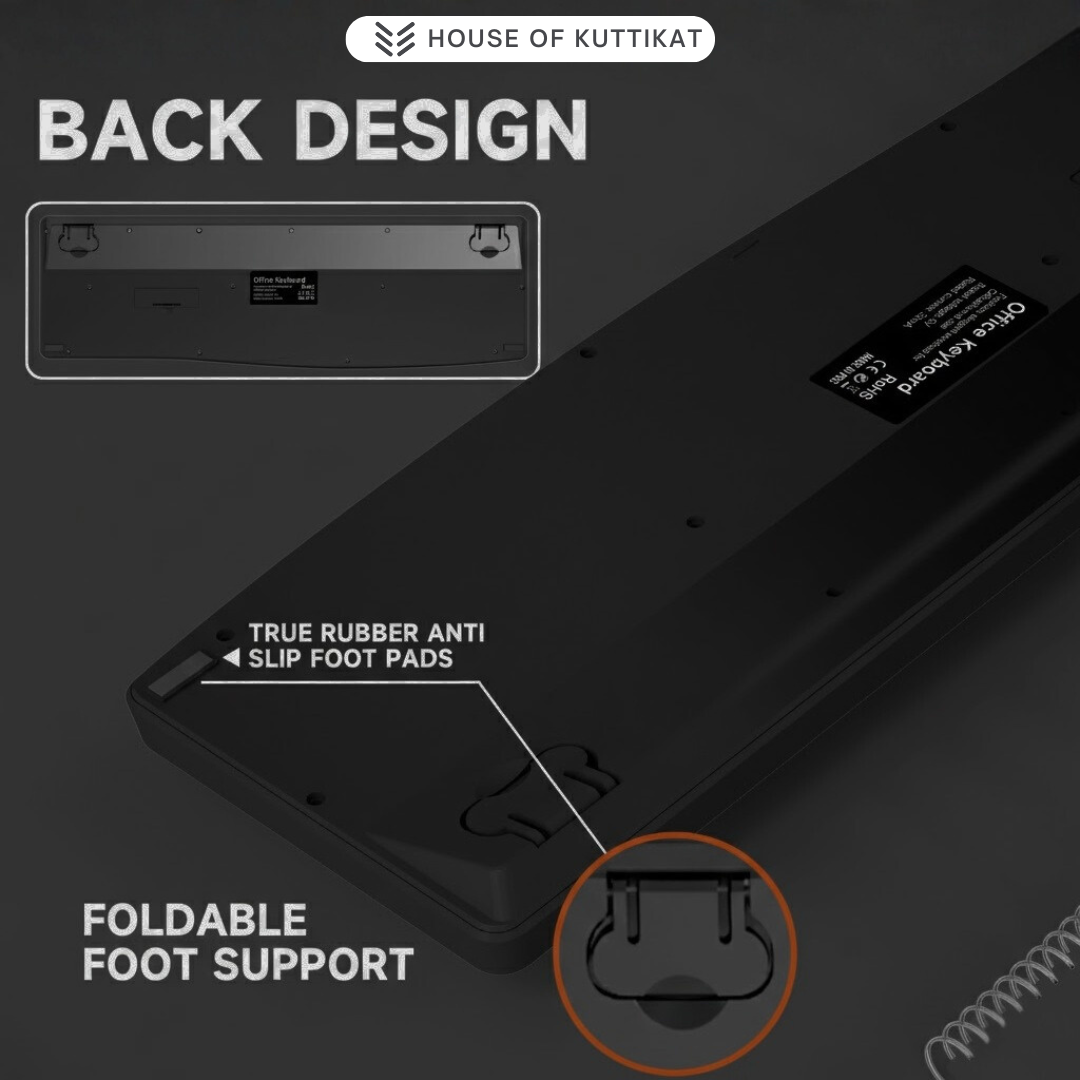 Kuttikat Full-Size Wireless Keyboard and Mouse Combo – 2.4GHz Silent USB Keyboard & Mouse Set for Office, Home & Work