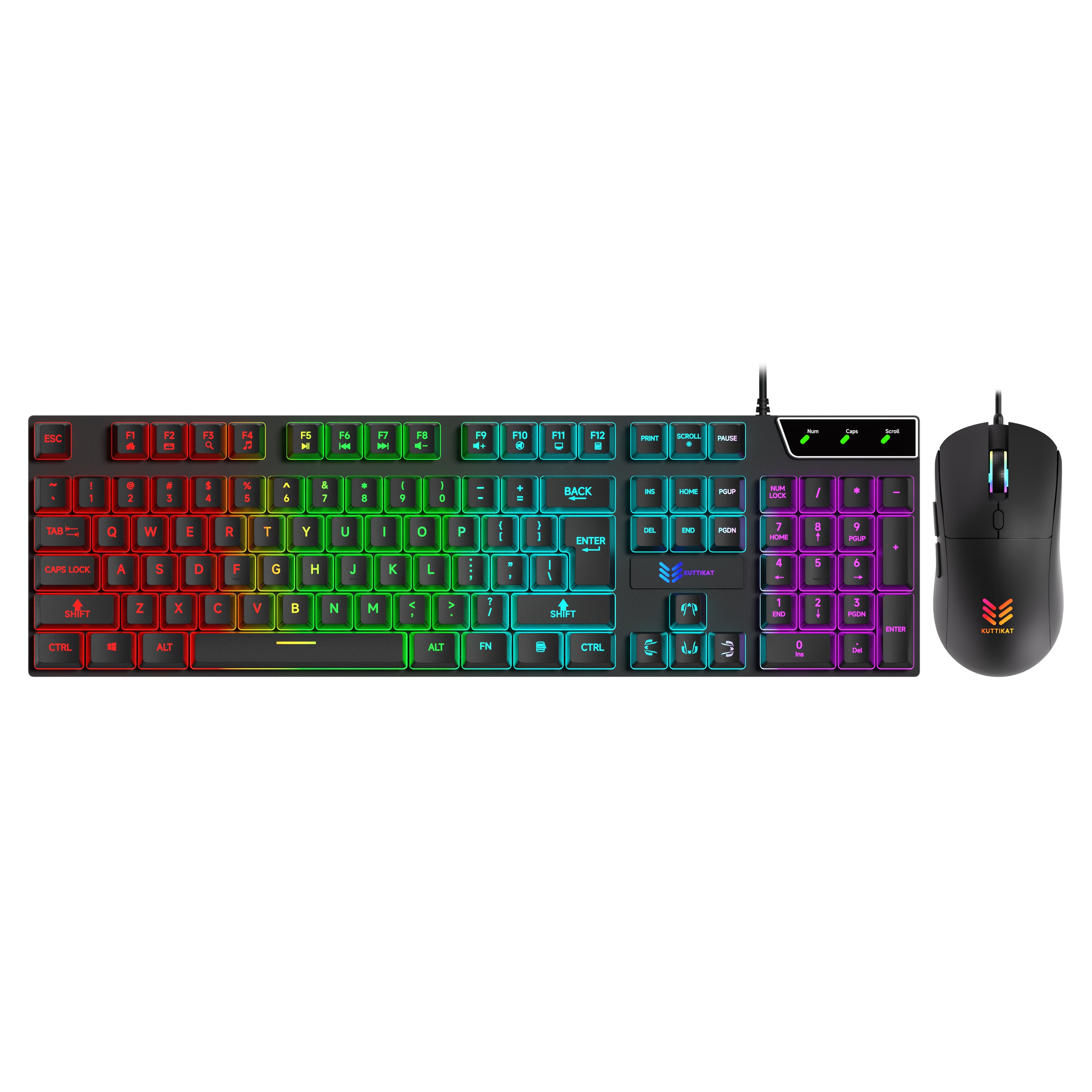 RGB Gaming Keyboard and Mouse Combo, Wired Backlit Keyboard with Multimedia Keys and Gaming Mouse for PC and Laptop