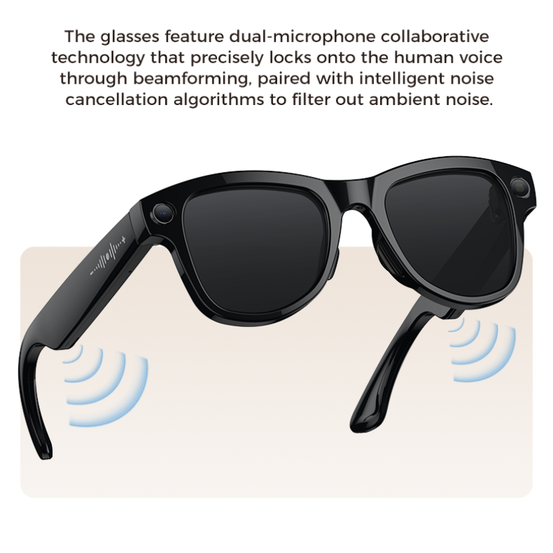 AI Smart Glasses M02 8MP HD Camera, AI Translation, GPT, Video, Music, Calls