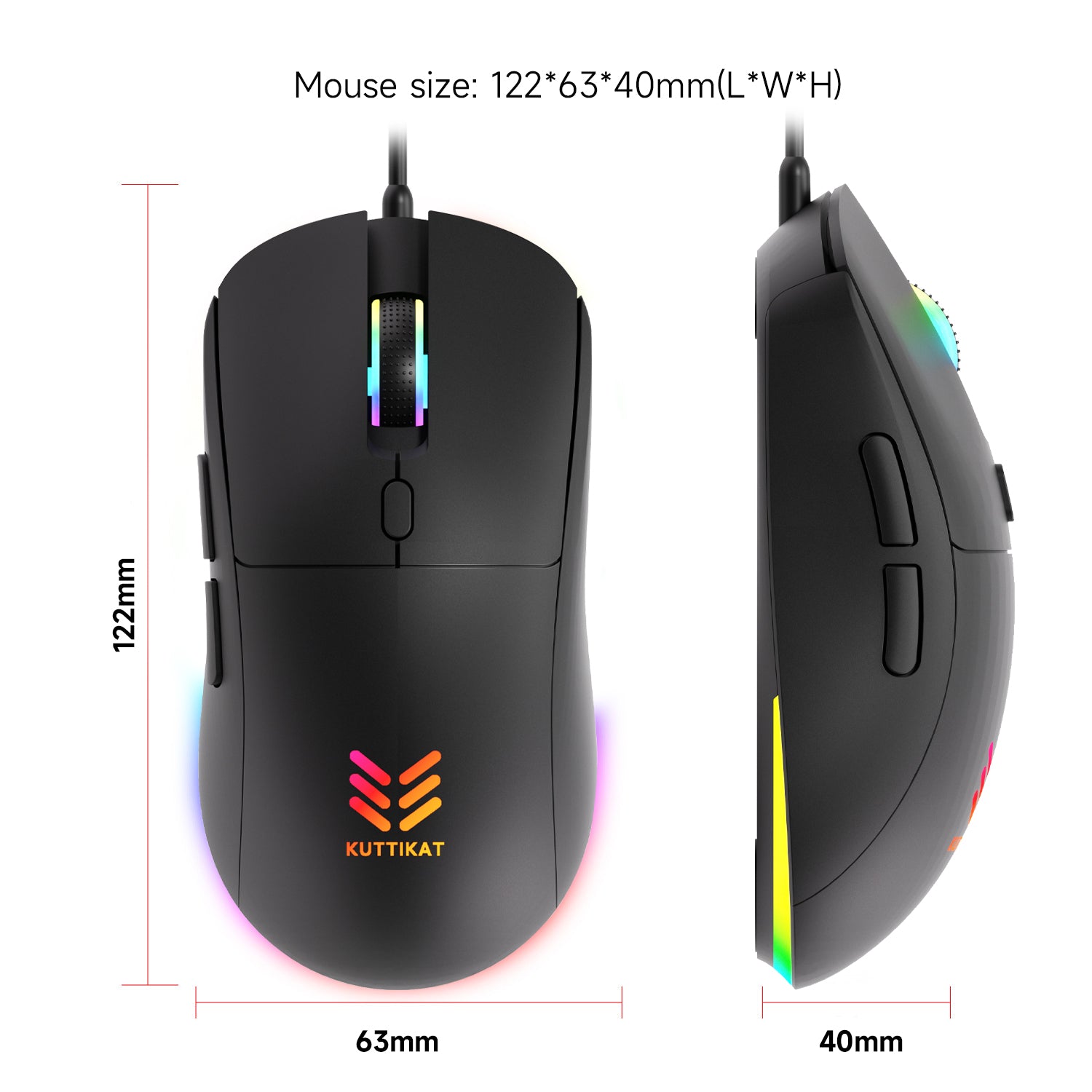 RGB Gaming Keyboard and Mouse Combo, Wired Backlit Keyboard with Multimedia Keys and Gaming Mouse for PC and Laptop