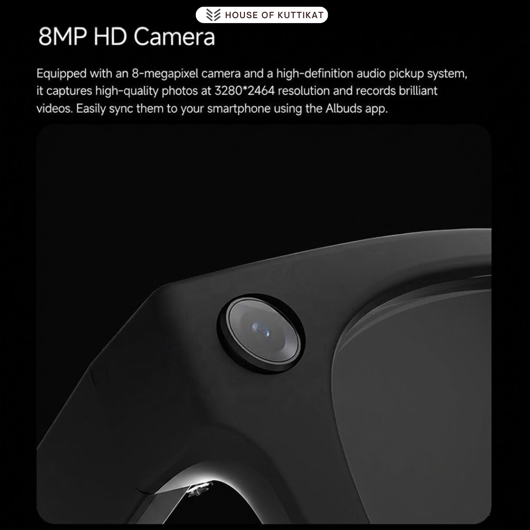 AI Smart Glasses Ultra  – 8MP HD Camera, AI Translation, ChatGPT, Video, Music, Calls