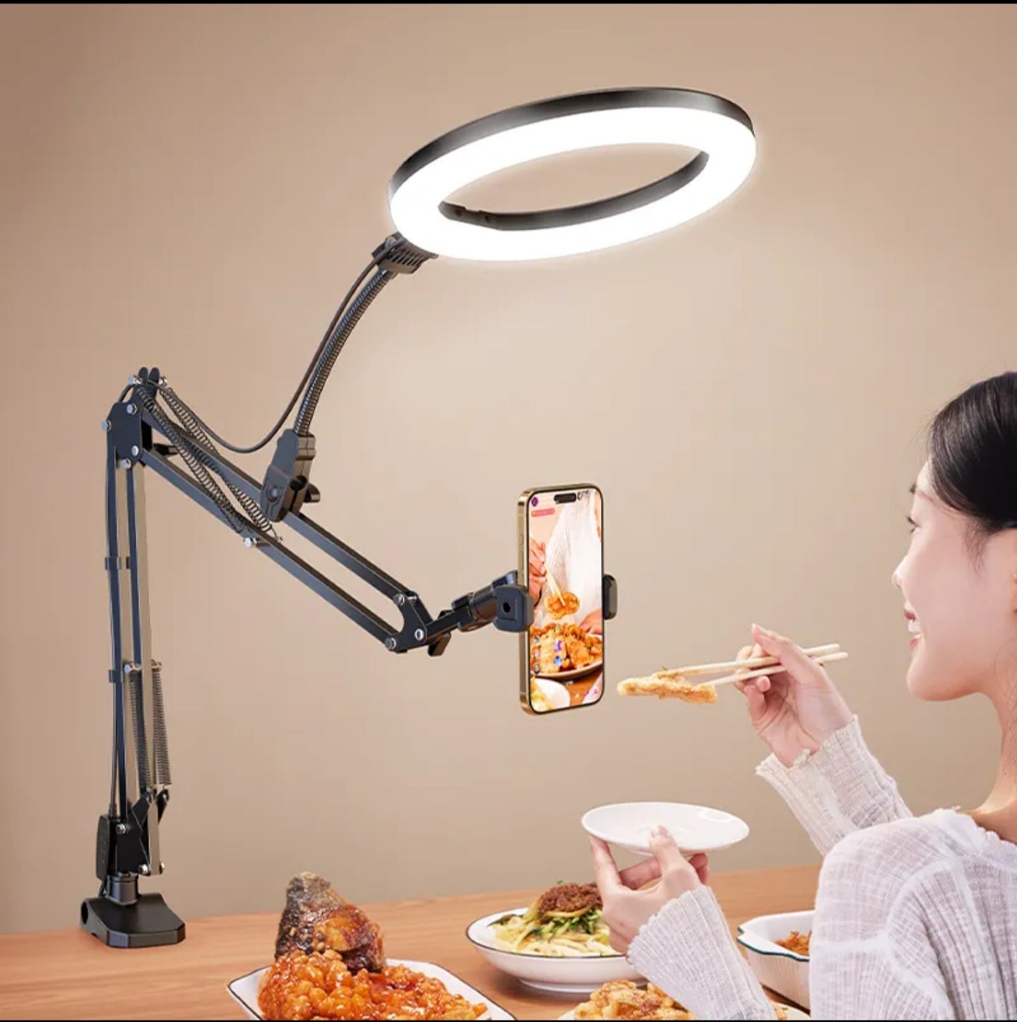Desk Mobile Holder with Lights