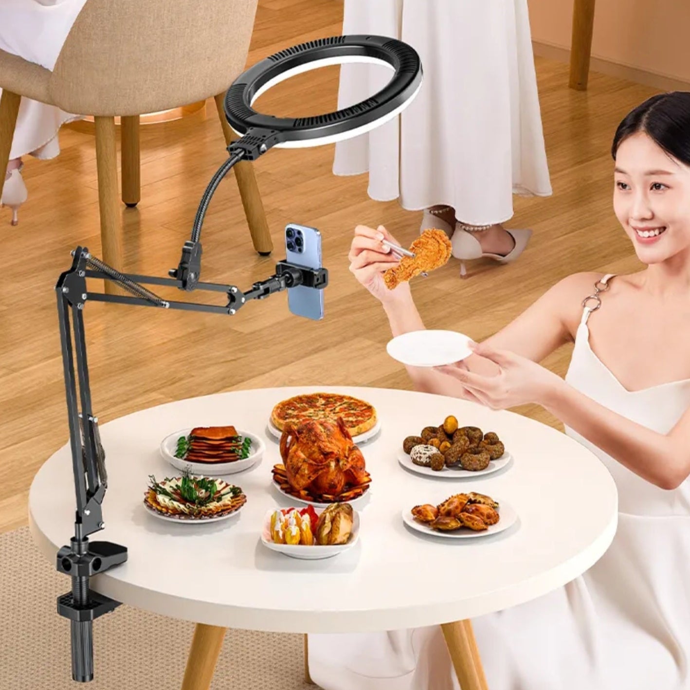 Desk Mobile Holder with Lights