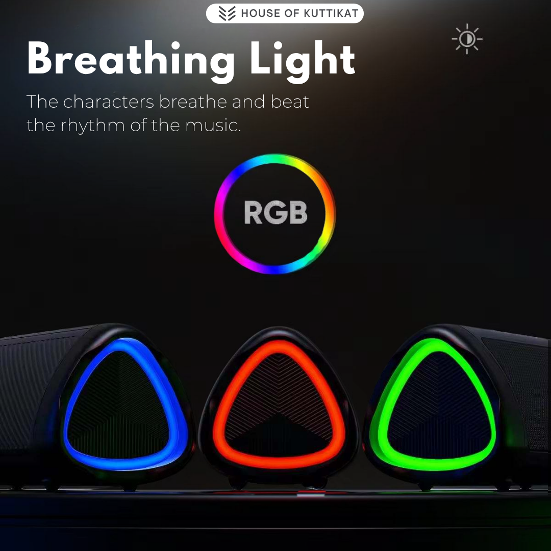 Kuttikat 10W Portable Bluetooth Speaker – IPX6 Waterproof, RGB Lights, Deep Bass, Outdoor Wireless Speaker