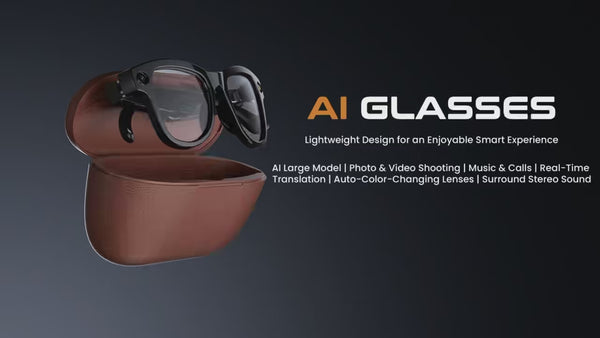 AI Smart Glasses M02 8MP HD Camera, AI Translation, GPT, Video, Music, Calls