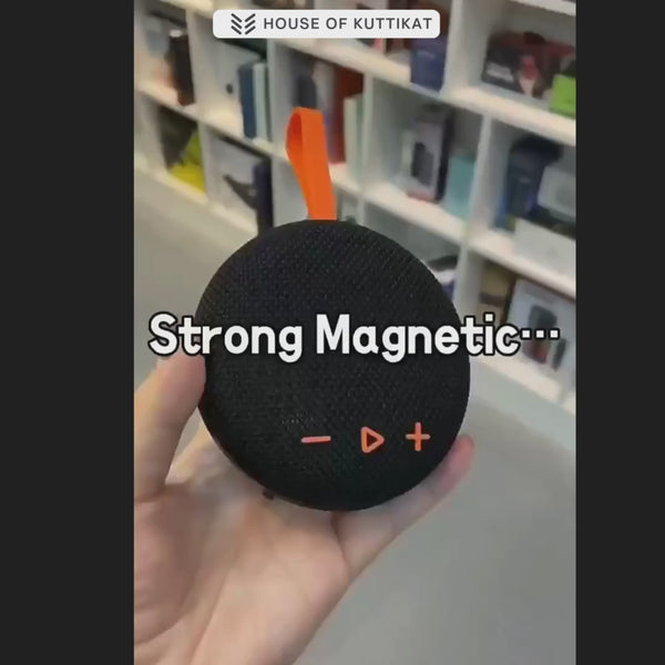 Upgraded Strong Magnetic Portable Bluetooth Speaker (6W) | TWS Sound | Micro SD Support | Water Resistant