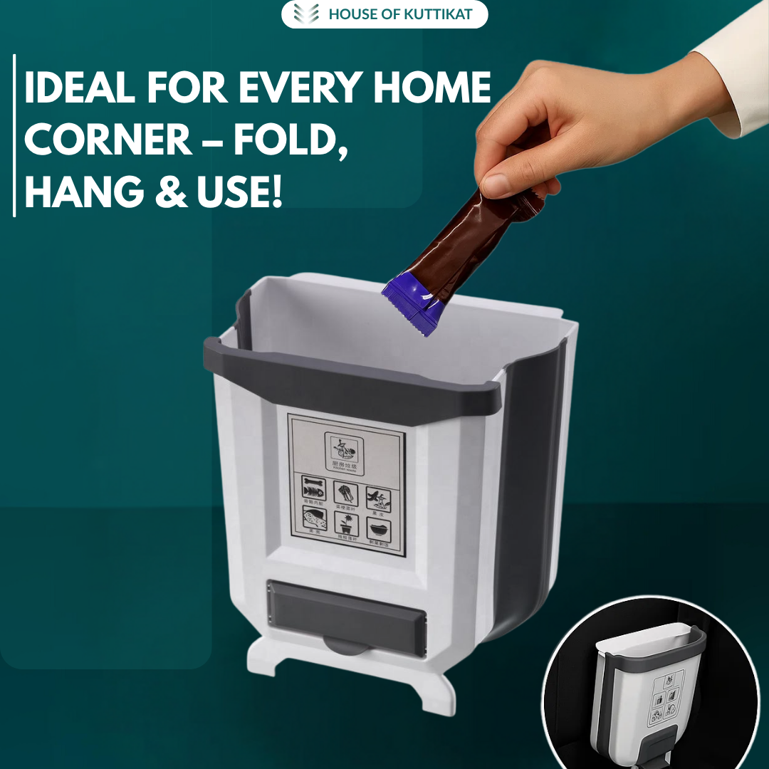 Silicone Foldable Wall-Mounted Waste Bin for Kitchen